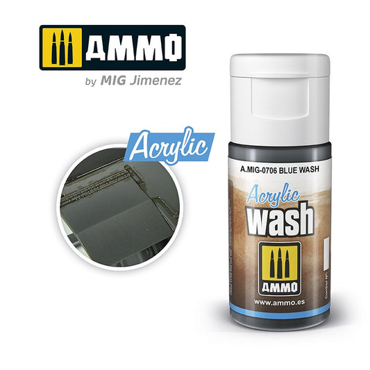 Ammo by MIG Acrylic Washes: Blue Wash 15ml
