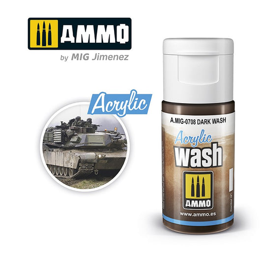 Ammo by MIG Acrylic Washes: Dark Wash 15ml