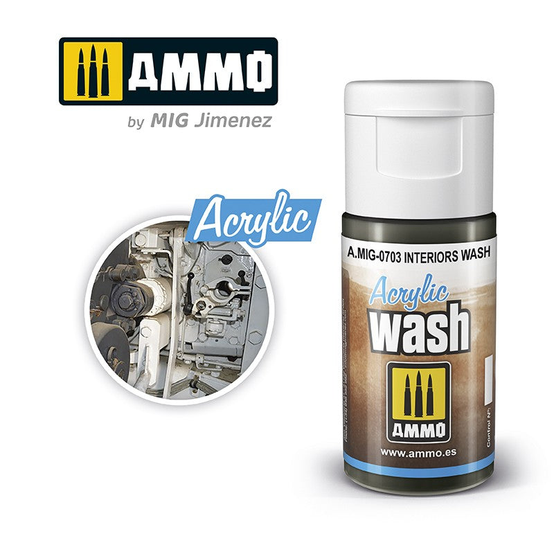 Ammo by MIG Acrylic Washes: Interiors Wash 15ml