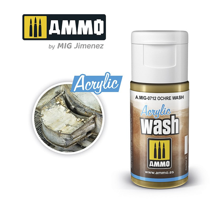 Ammo by MIG Acrylic Washes: Ochre Wash 15ml