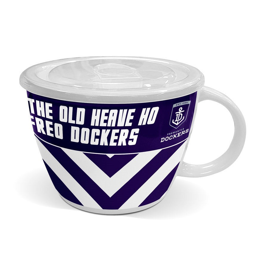 AFL Soup Mug with Lid Fremantle Dockers
