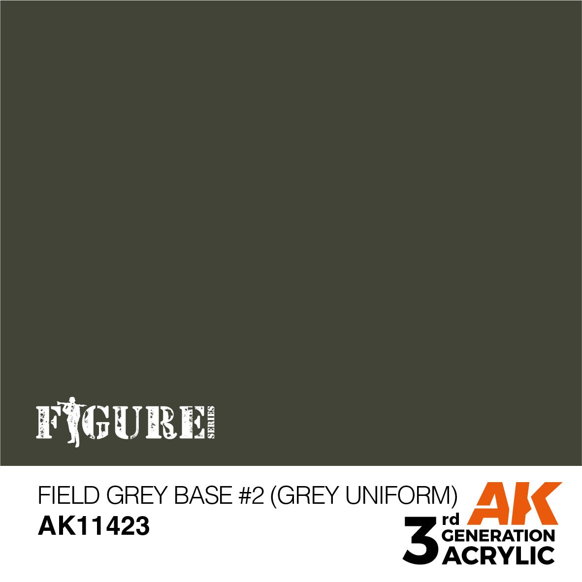 AK Interactive 3Gen Figures Acrylics - Field Grey Base #2 (Grey Uniform) 17ml