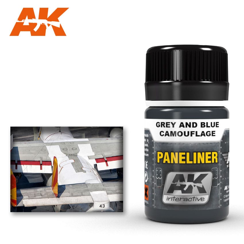 AK Interactive Weathering Products - Paneliner for Grey and Blue Camouflage