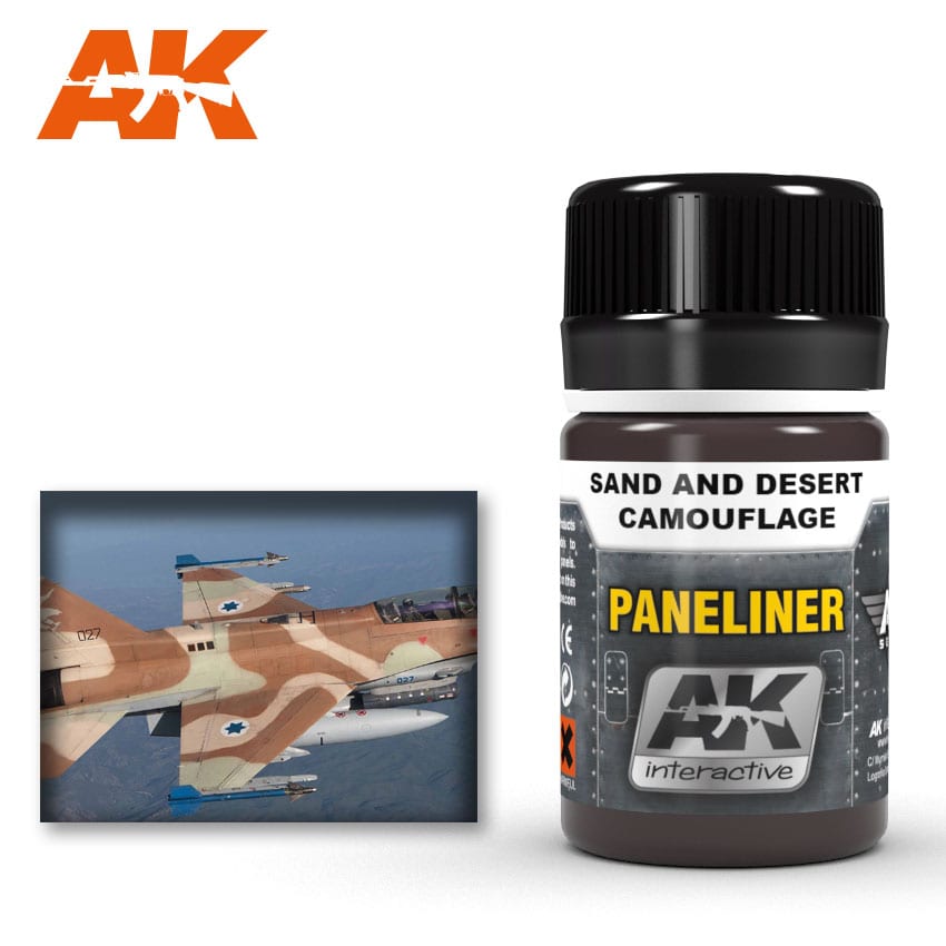AK Interactive Weathering Products - Paneliner for Sand and Desert Camouflage