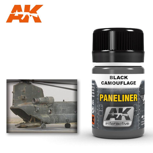 AK Interactive Weathering Products - Paneliner for Black Camouflage