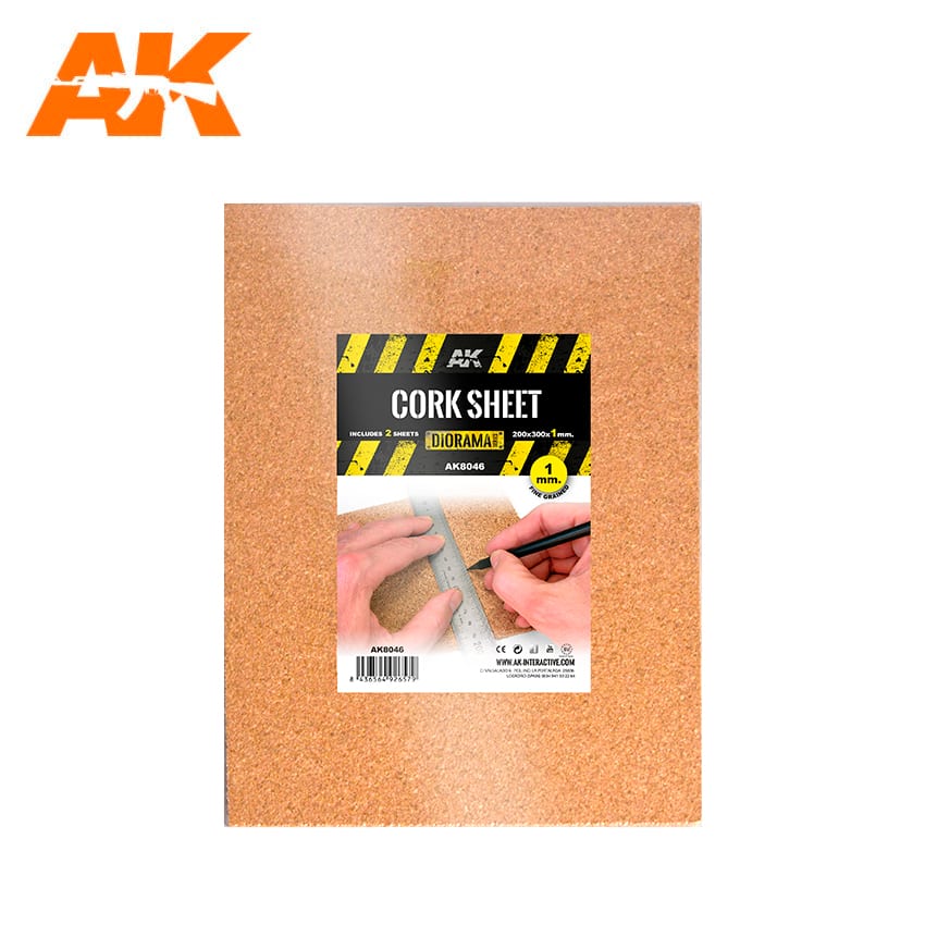 AK Interactive Building Materials - Cork Sheets Fine Grained 200x300x1mm