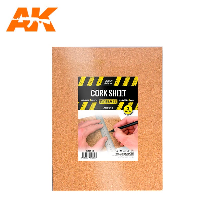 AK Interactive Building Materials - Cork Sheets Fine Grained 200x300x3mm