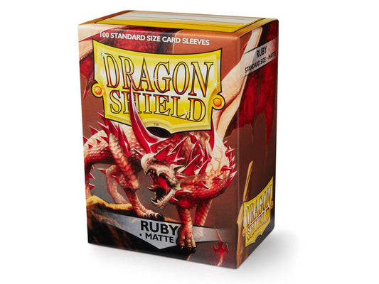 Sleeves - Dragon Shield - Box 100 - Matte Ruby - Ozzie Collectables