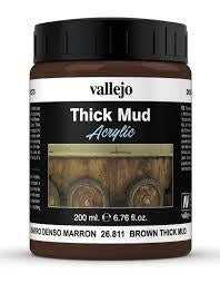 Vallejo Diorama Effects Brown Thick Mud 200ml - Ozzie Collectables