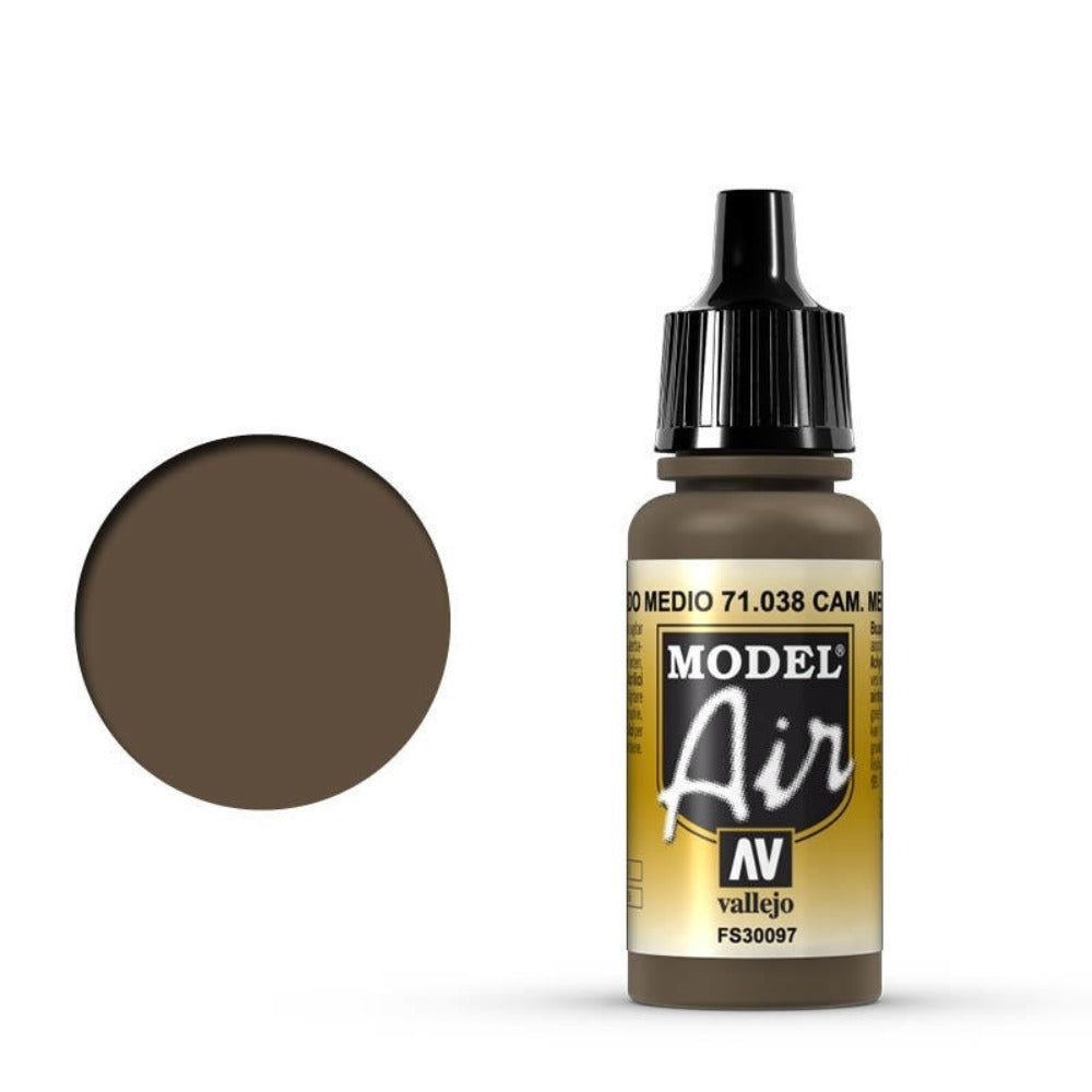 Vallejo Model Air Cam Medium Brown 17 ml