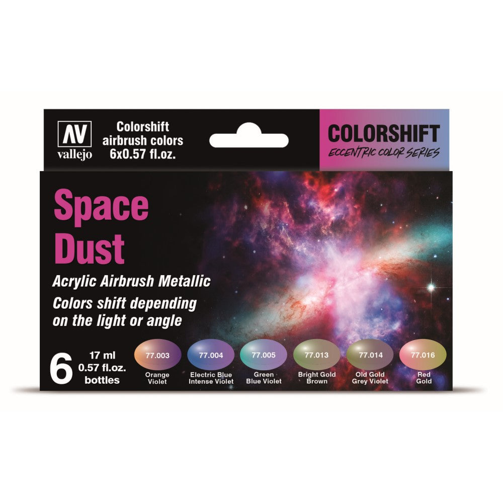 Vallejo Eccentric The Shifters Space Dust (6 Colour Set) Acrylic Airbrush Paint - Ozzie Collectables