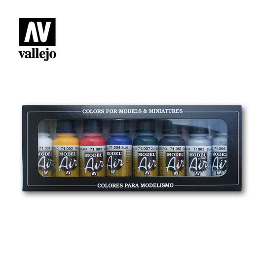 Vallejo Model Air Basic Colours 8 Color Set - Ozzie Collectables