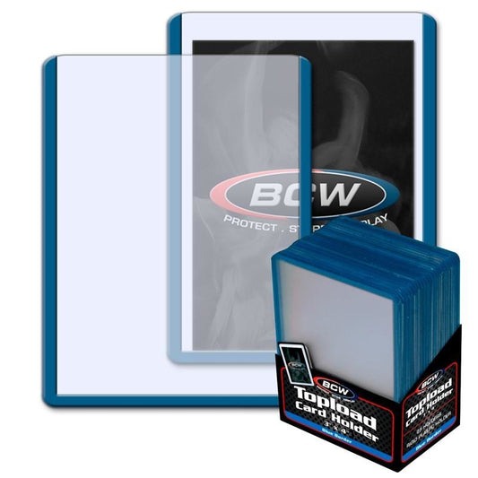 BCW Toploader Card Holder Border Blue (3" x 4") (25 Holders Per Pack)