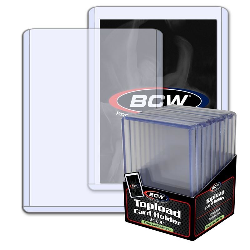 BCW Toploader Card Holder Thick 240 Pt (3" x 4") (10 Holders Per Pack)