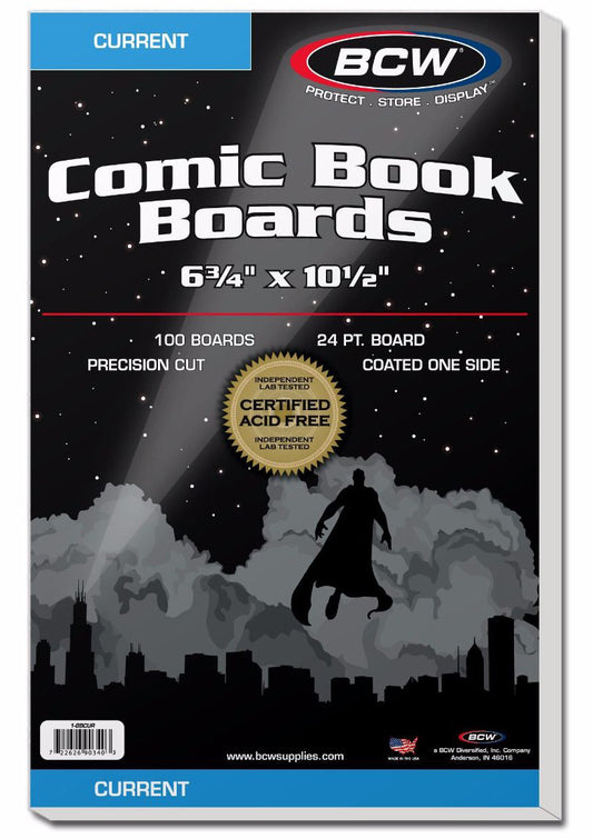 BCW Comic Book Backing Boards Current Comics (100 Boards Per Pack)