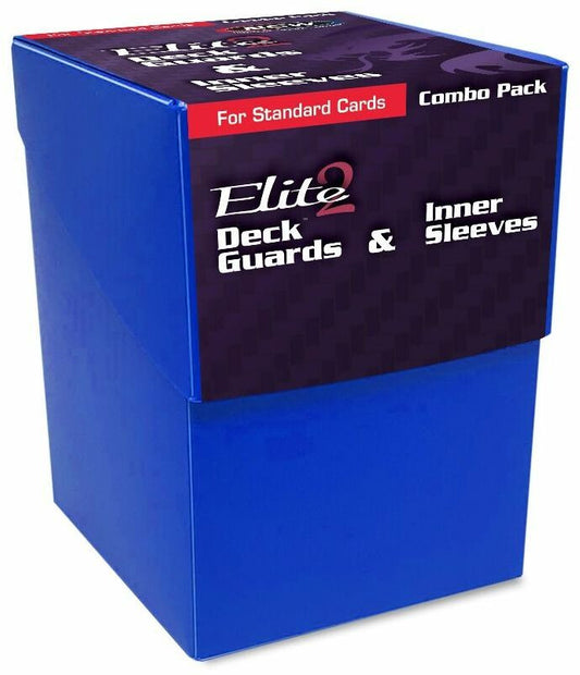 BCW Deck Case Box, Deck Protectors and Inner Sleeves Standard Elite2 Combo Pack Glossy Blue