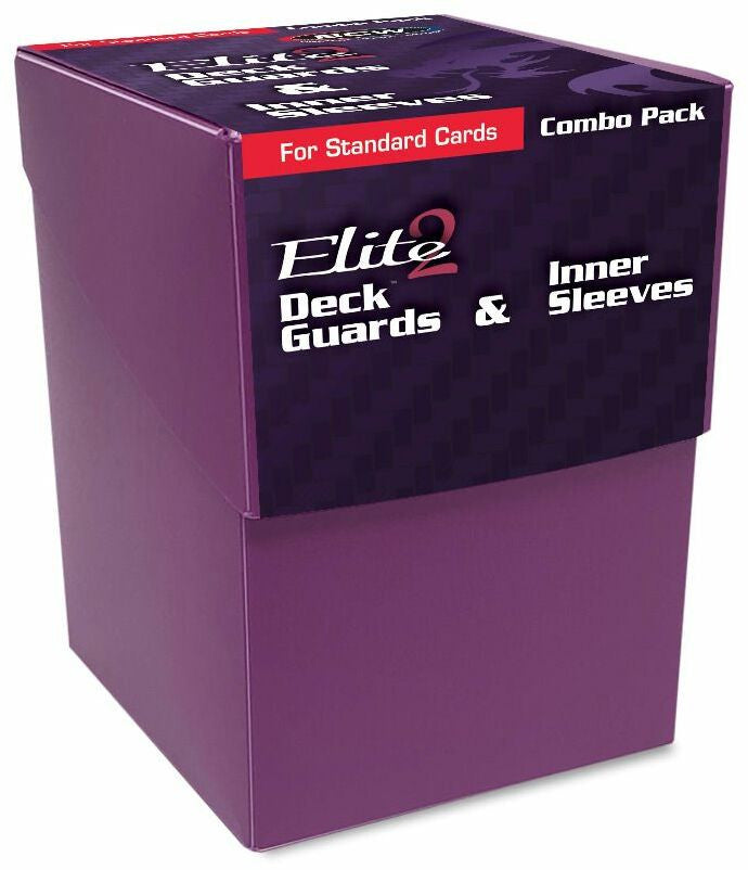 BCW Deck Case Box, Deck Protectors and Inner Sleeves Standard Elite2 Combo Pack Glossy Mulberry