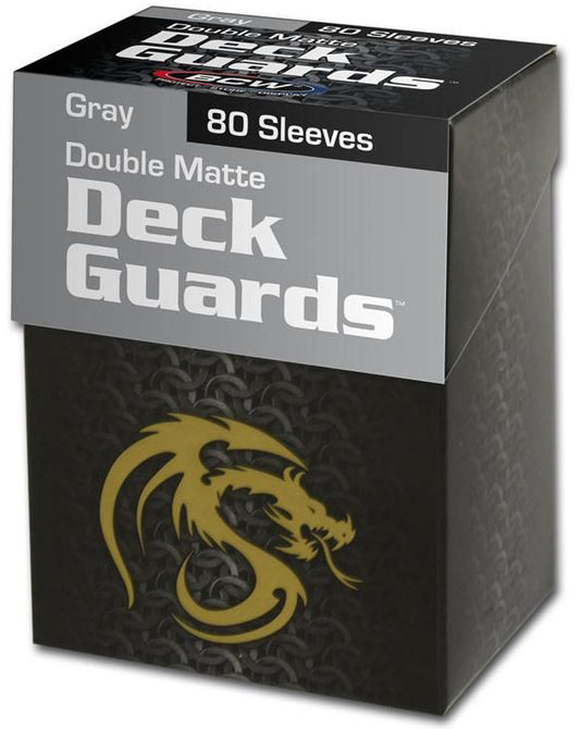 BCW Deck Guards Box and Deck Protectors Double Matte Gray (80 Sleeves)