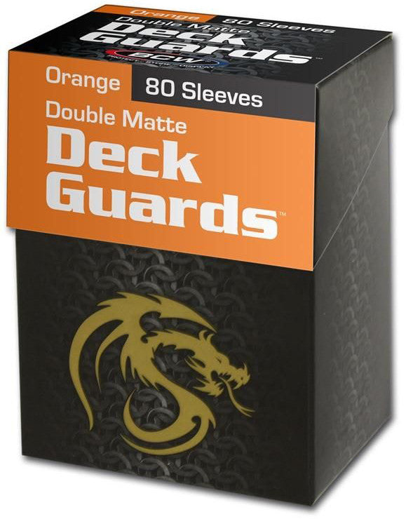 BCW Deck Guards Box and Deck Protectors Standard Matte Orange (80 Sleeves)