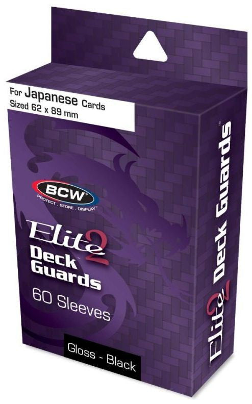 BCW Deck Guard Small Elite2 Black (62mm x 82mm) (60 Sleeves Per Pack)