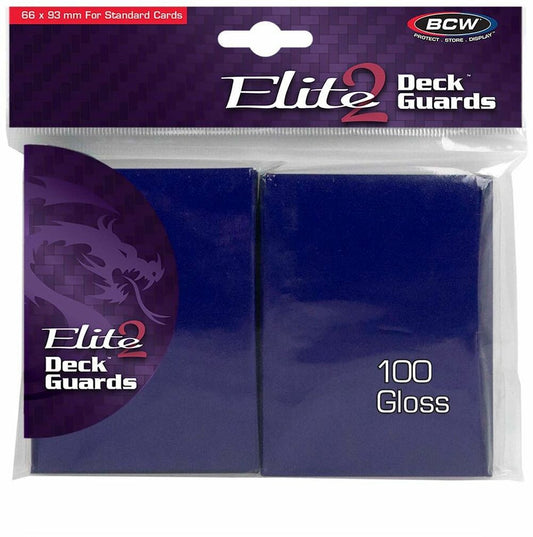 BCW Deck Protectors Standard Elite2 Glossy Blue (66mm x 93mm) (100 Sleeves Per Pack)