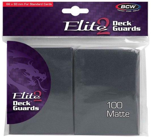 BCW Deck Protectors Standard Elite2 Matte Cool Grey (66mm x 93mm) (100 Sleeves Per Pack)