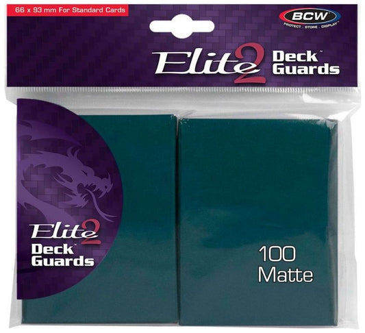 BCW Deck Protectors Standard Elite2 Matte Teal (66mm x 93mm) (100 Sleeves Per Pack)