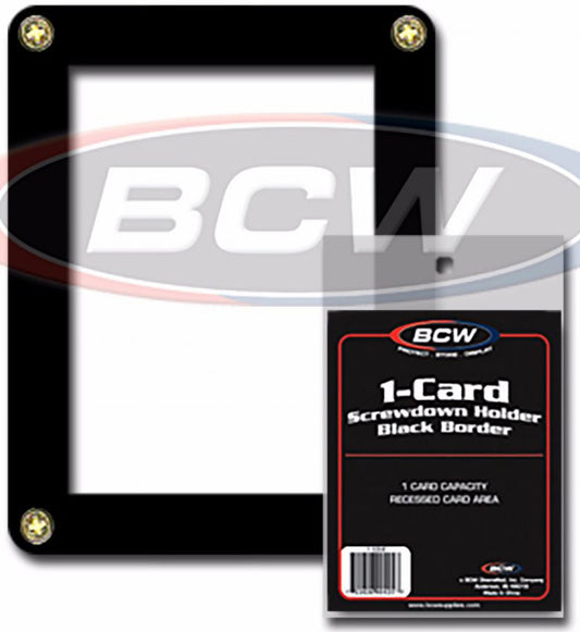 BCW 1 Card Screwdown Holder Black Border