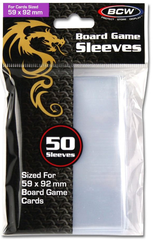 BCW Board Game Sleeves Standard European (59mm x 92mm) (50 Sleeves Per Pack)