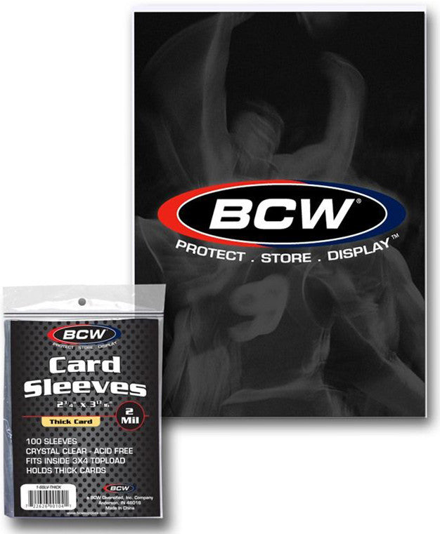 BCW Deck Protectors Thick Card Clear (2" 3/4 x 3" 3/4) (100 Sleeves Per Pack)