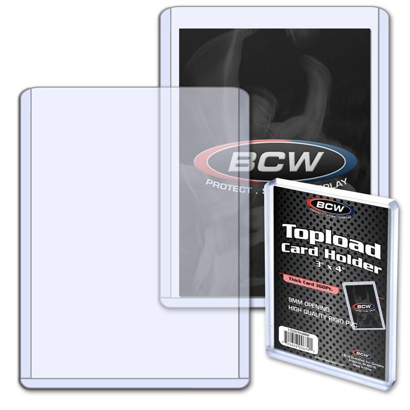 BCW Topload Card Holder Thick Card 360 Pt (2" 3/4 x 3" 7/8 x 23/64)