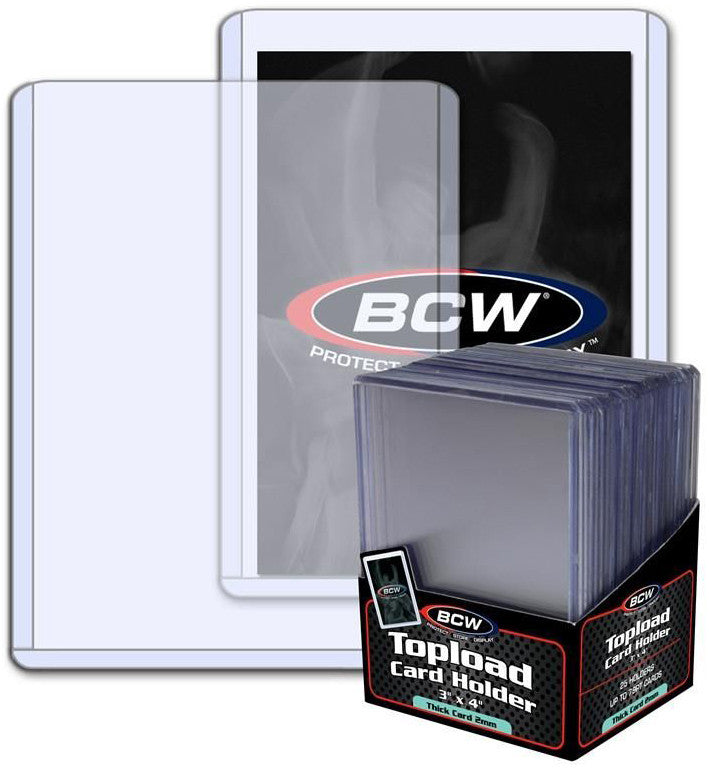BCW Toploader Card Holder Thick Card 79 Pt (2" 3/4 x 3" 7/8 x 3/32) (25 Holders Per Pack)