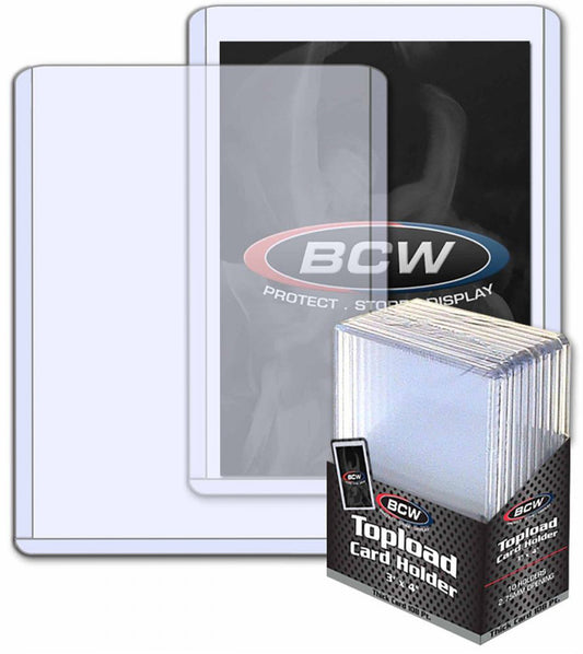 BCW Toploader Card Holder Thick 108 Pt (2" 3/4 x 3" 7/8 x 7/64) (10 Holders Per Pack)