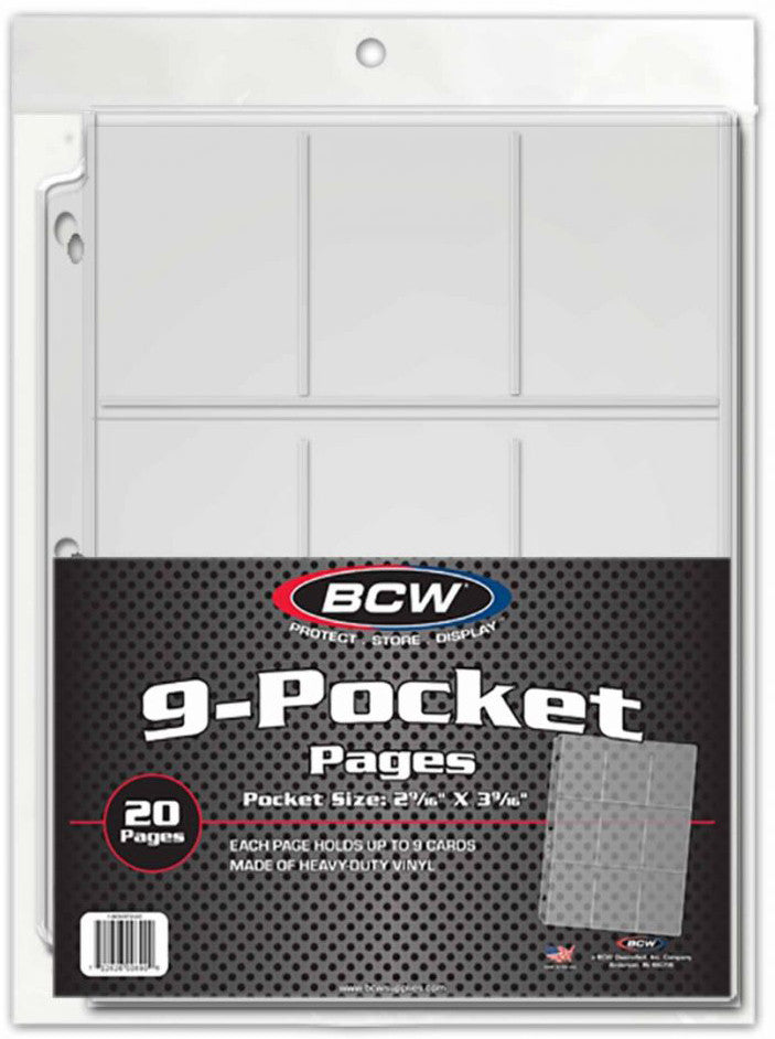 BCW 9 Pocket Pages (20 Pages Per Pack)