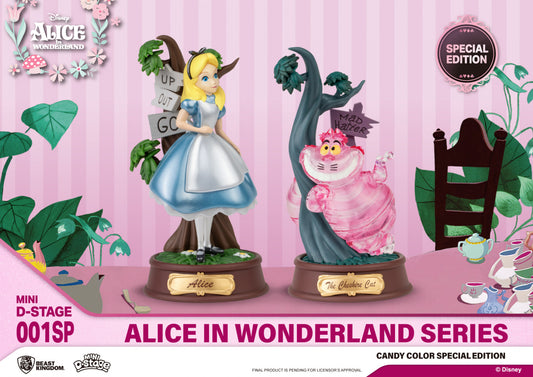 Beast Kingdom Mini D Stage Alice in Wonderland Alice and Cheshire Cat Candy Color Special Edition Set