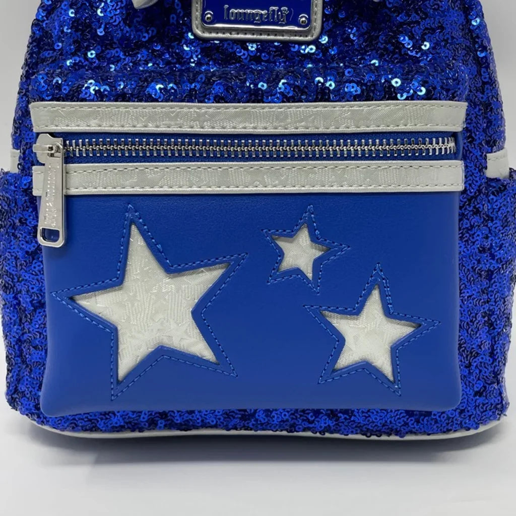 Loungefly Disney Minnie Mouse Blue Sequined Mini Backpack