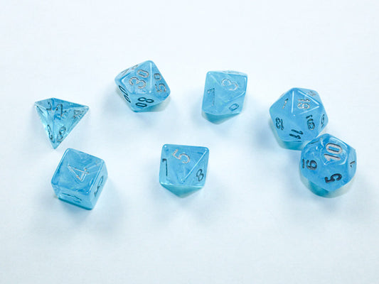 Chessex D7-Die Set Luminary Mini-Polyhedral Sky/silver