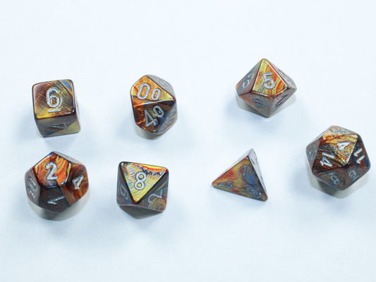 Chessex D7-Die Set Lustrous Mini-Polyhedral Gold/silver