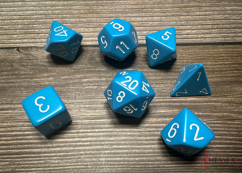 Chessex D7-Die Set  Opaque Polyhedral Light Blue/white 7-Die Set