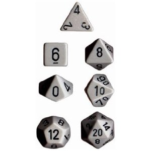 CHX 25410 Opaque Polyhedral Dark Grey/black 7-Die Set - Ozzie Collectables