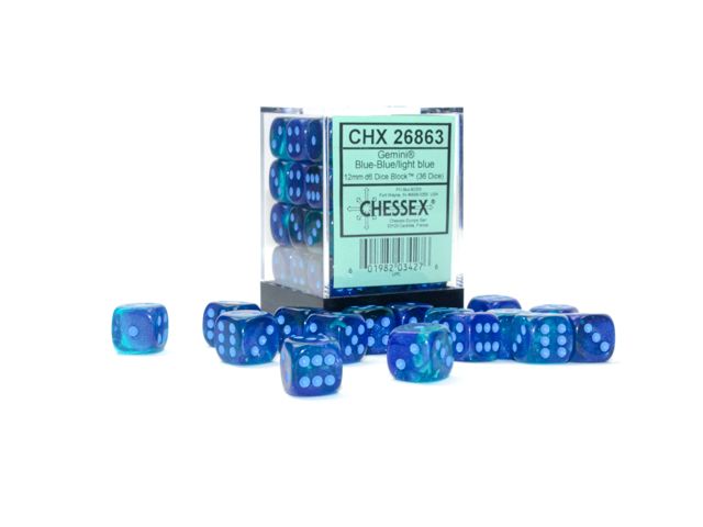 CHX 26863 Gemini 12mm d6 Blue-Blue/Light Blue Luminary Block (36)