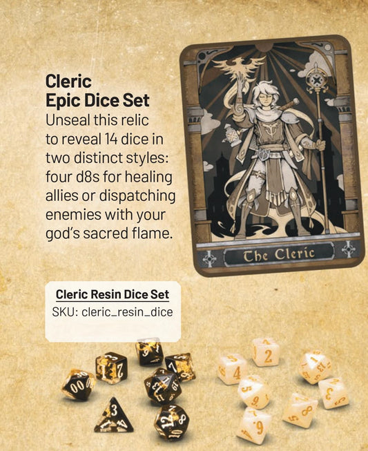 Beadle & Grimm's Cleric EPIC Dice Set & Rolling Tray