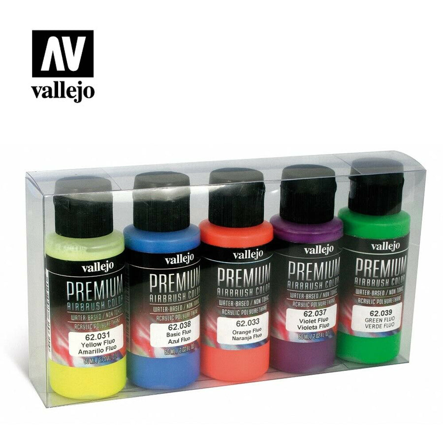 Vallejo Premium Colour Fluo 5 Colour Set - Ozzie Collectables