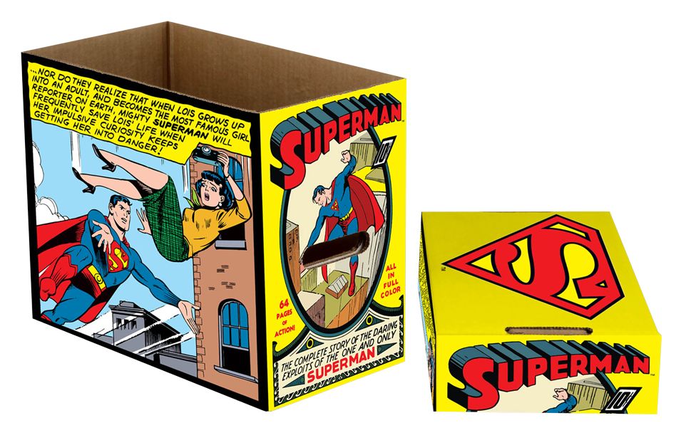 DC Comics Short Comic Book Storage Box - Superman Comic Panel