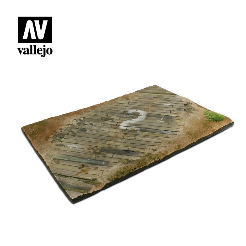 Vallejo SC102 Scenics 31x21 Wooden airfield surface Diorama Base - Ozzie Collectables