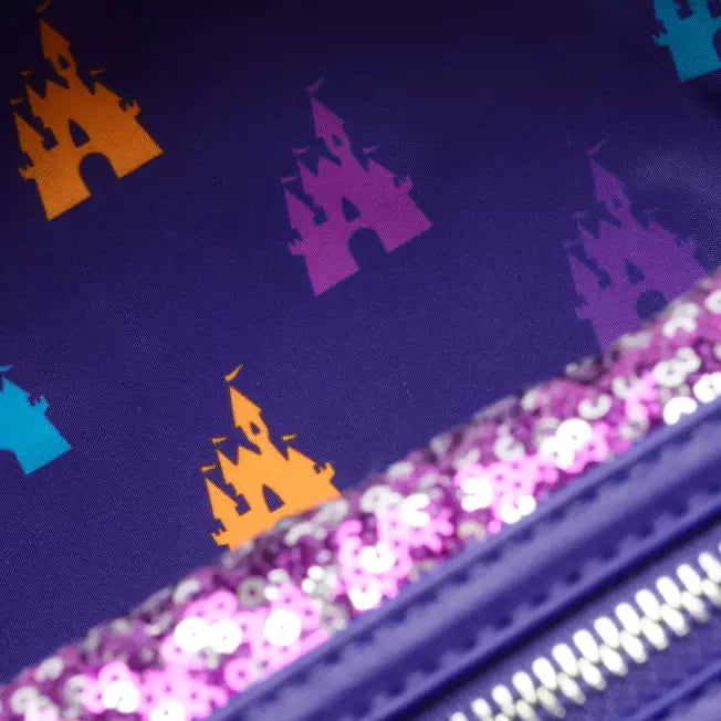 Loungefly Disneyland Paris 30th Anniversary Purple Sparkle Mini Backpack