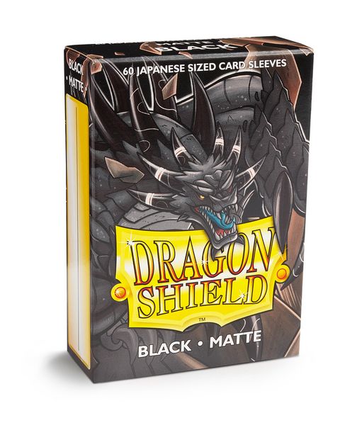 Sleeves - Dragon Shield Japanese- Box 60 - Black MATTE - Ozzie Collectables