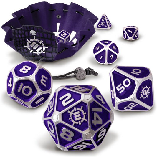 ENHANCE Tabletop Collectors Edition 7pc Metal RPG Dice Set  Purple