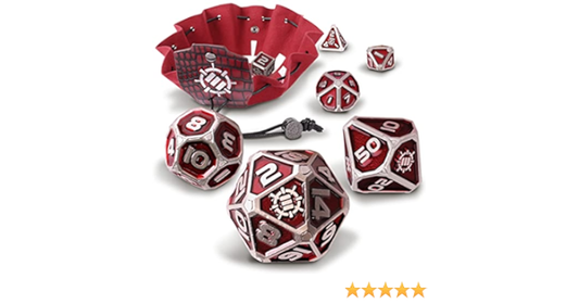 ENHANCE Tabletop Collectors Edition 7pc Metal RPG Dice Set  Red