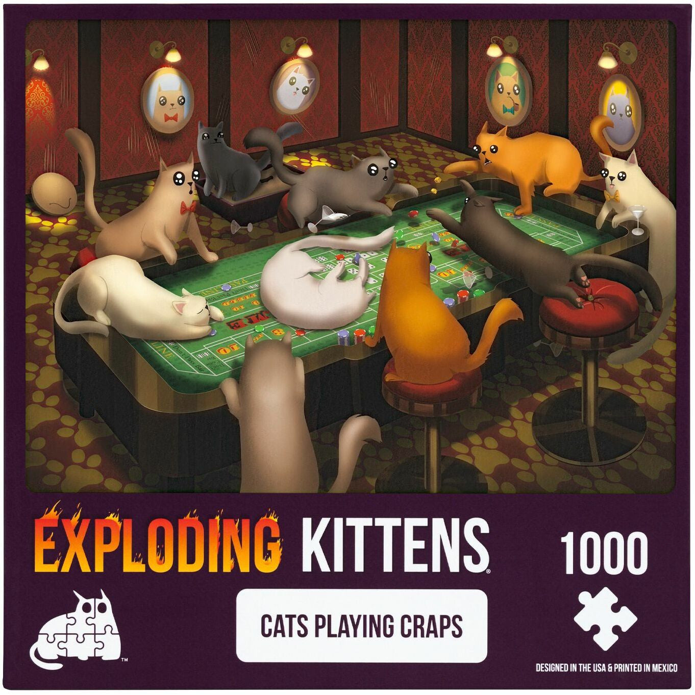 Exploding Kittens Puzzle Cats Playing Craps 1,000 pieces
